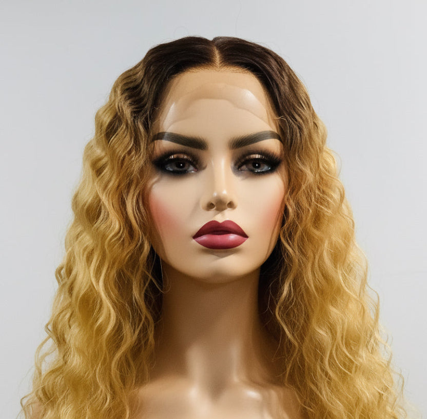 Pre-Owned Ombre Deep Wave Lace Part Wig, 32–42 Inch