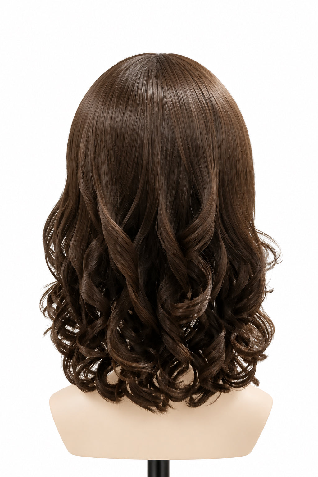 Brown Straight Synthetic Wig with Side-Swept Bangs | 16" & 15"