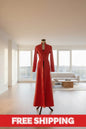Dolls Kill Free Your Mind Vinyl Trench Coat – Pre-Owned, Dark Red | Size Small
