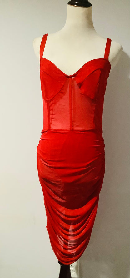 PLT: Mesh Corset Bodycon Dress NWT