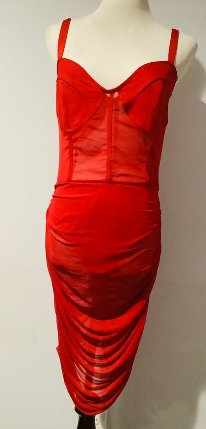 PLT: Mesh Corset Bodycon Dress NWT