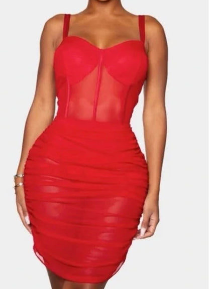 PLT: Mesh Corset Bodycon Dress NWT