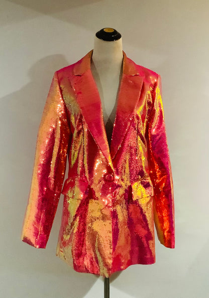 Fashion Nova: New Zuri Sequin Blazer-Pink