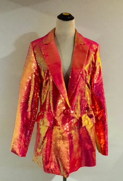 Fashion Nova: New Zuri Sequin Blazer-Pink