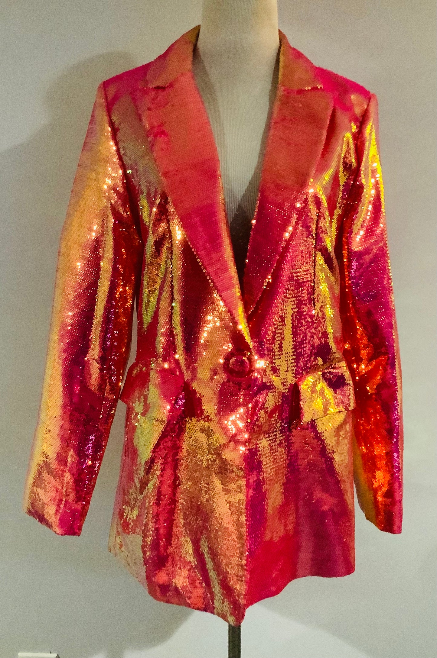 Fashion Nova: New Zuri Sequin Blazer-Pink