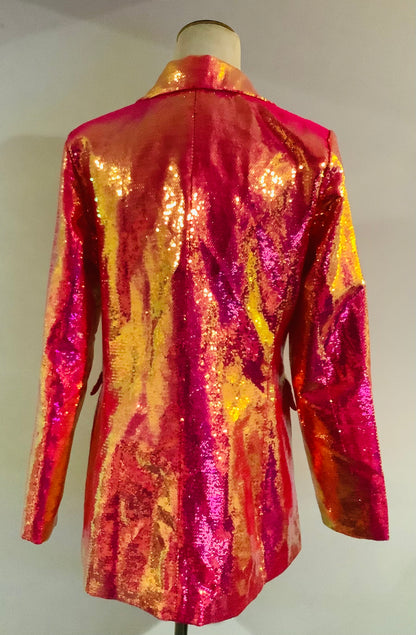 Fashion Nova: New Zuri Sequin Blazer-Pink