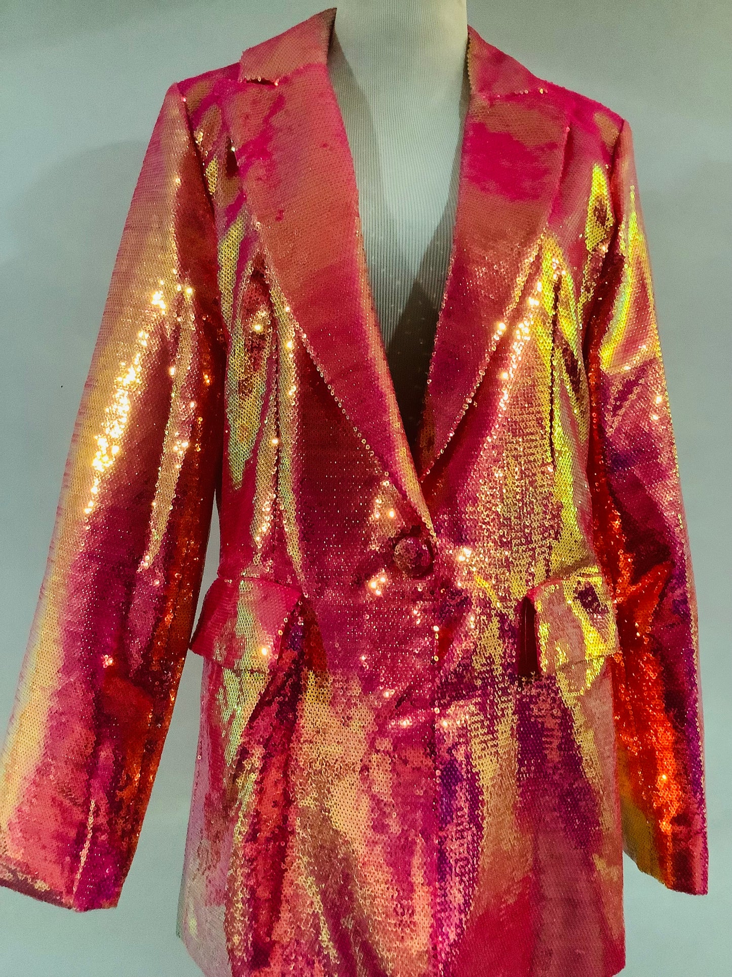 Fashion Nova: New Zuri Sequin Blazer-Pink