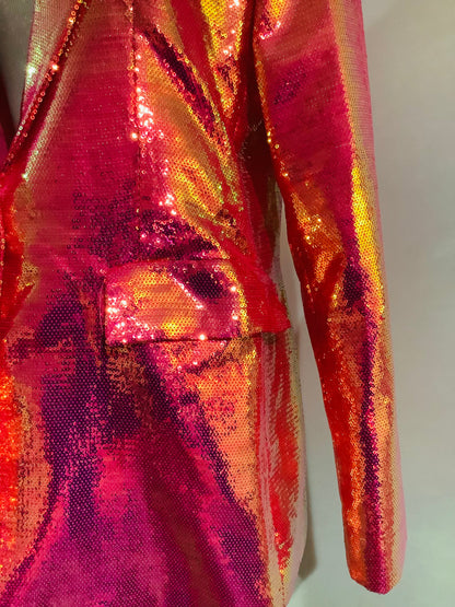 Fashion Nova: New Zuri Sequin Blazer-Pink