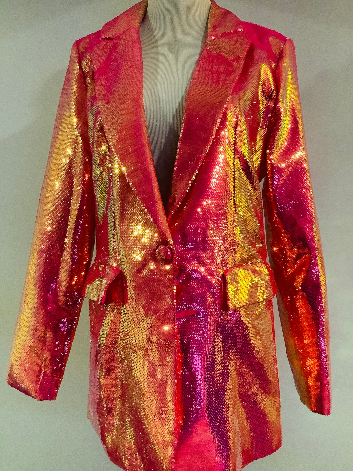 Fashion Nova: New Zuri Sequin Blazer-Pink