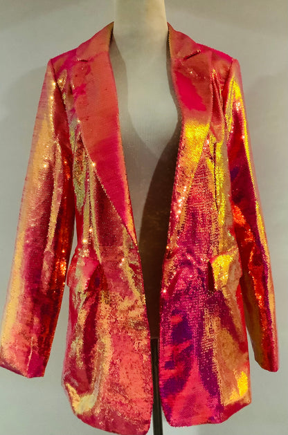 Fashion Nova: New Zuri Sequin Blazer-Pink