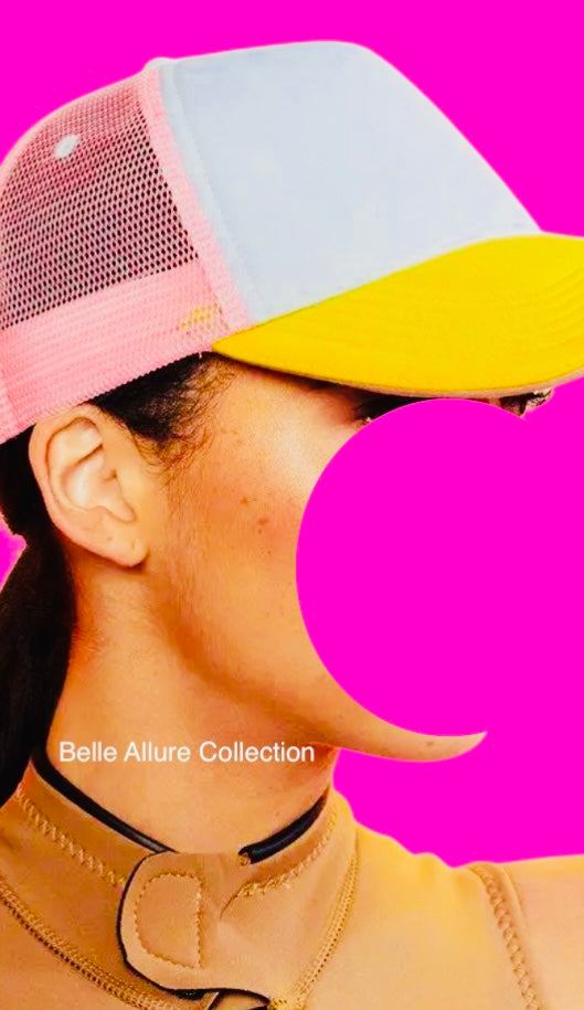 Cynthia Rowley: Pre-Own Color Block Trucker Hat -Used