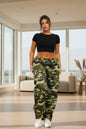 Green Camo Parachute Cargo Pants – Pretty Little Thing | Low Rise Straight Leg