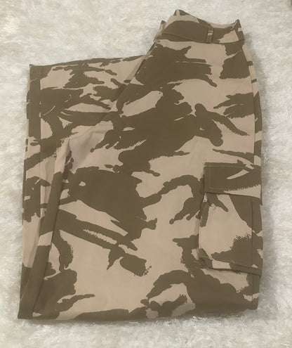 PLT: Shape Camo Print Pocket Detail Wide Leg Cargo Trouse