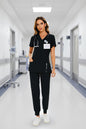 Tall Stretch V-Neck Scrub Top & Jogger Pant with 8 Pocke