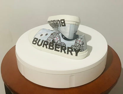 Burberry: Kid's K1 Larkhall Bear-Print Logo Sneakers-Laceless-Pre-Owned