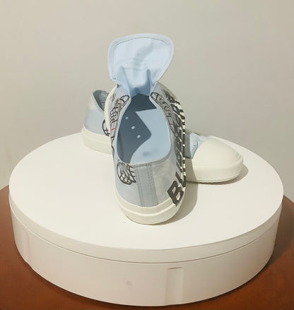 Burberry: Kid's K1 Larkhall Bear-Print Logo Sneakers-Laceless-Pre-Owned