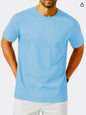 Mens Cotton T Shirts Casual Plain Crew Neck
