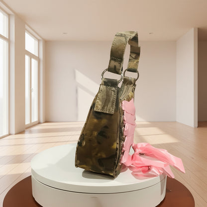 Camo Pink Ribbon Crossbody Purse | Belle Allure Collection