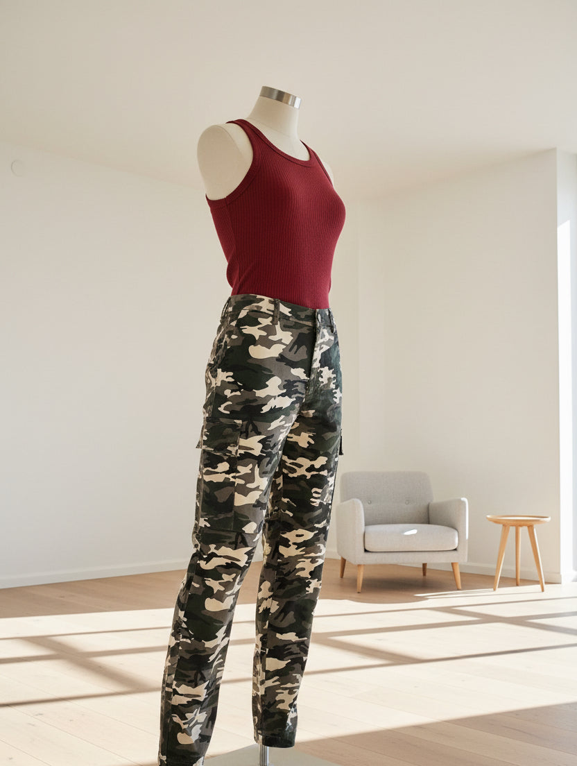 Camouflage Cargo Pants – Women's Tactical Style | Belle Allure Collection