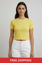 NWT: Basic Bae Ribbed Round Neck Short Sleeve T-Shirt