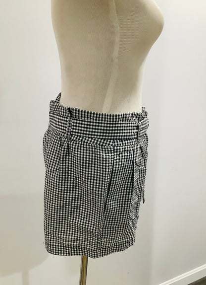 NWT: Belted Paperbag Shorts in Black/White Size L