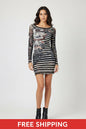 JADE LEE Mesh Mini Dress – Pre-Owned | Off-Shoulder Bodycon
