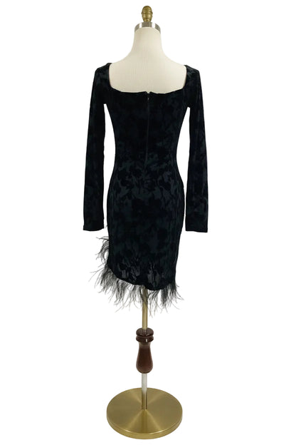 NWT: Embellished black suede-finish dress