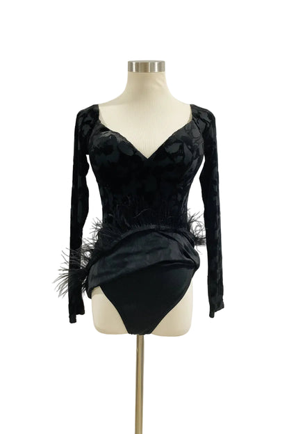 NWT: Embellished black suede-finish dress