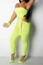 Lime Neon Strapless Wide-Leg Jumpsuit | NWOT