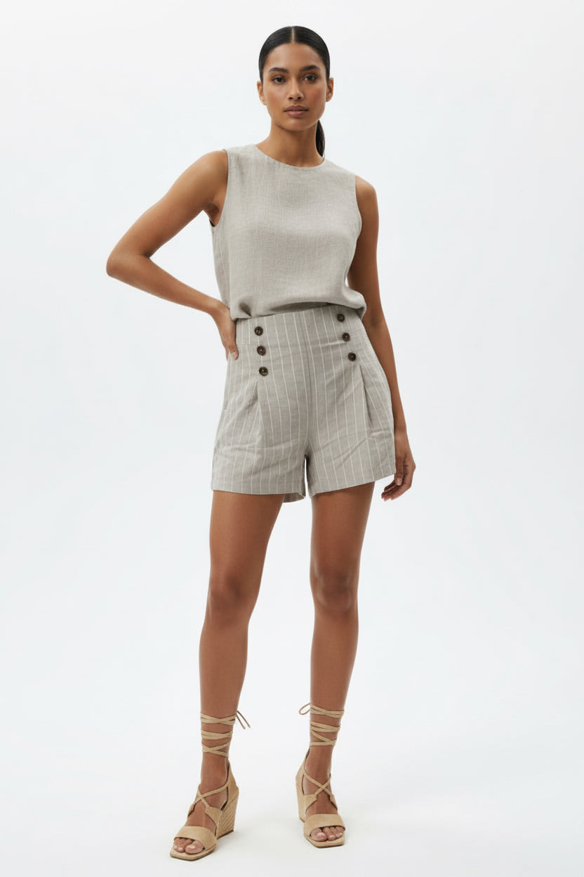Blashe Pin Stripe High-Waist Shorts-NWT