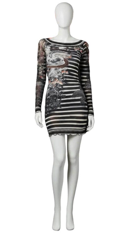 JADE LEE Mesh Mini Dress – Pre-Owned | Off-Shoulder Bodycon