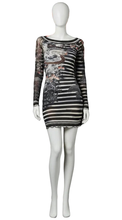 JADE LEE Mesh Mini Dress – Pre-Owned | Off-Shoulder Bodycon