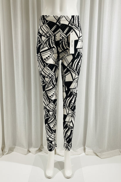 Buttery Soft Abstract Black & White Leggings | Women's Stretch Pants