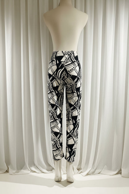 Buttery Soft Abstract Black & White Leggings | Women's Stretch Pants