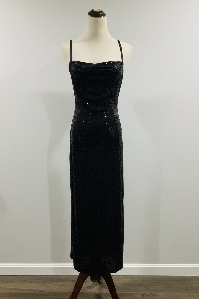 NWT: Bebe Disco Dot Cowl Maxi Dress