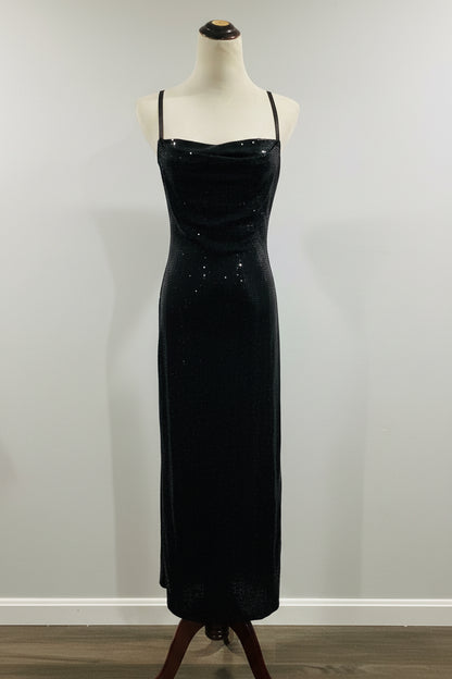 NWT: Bebe Disco Dot Cowl Maxi Dress
