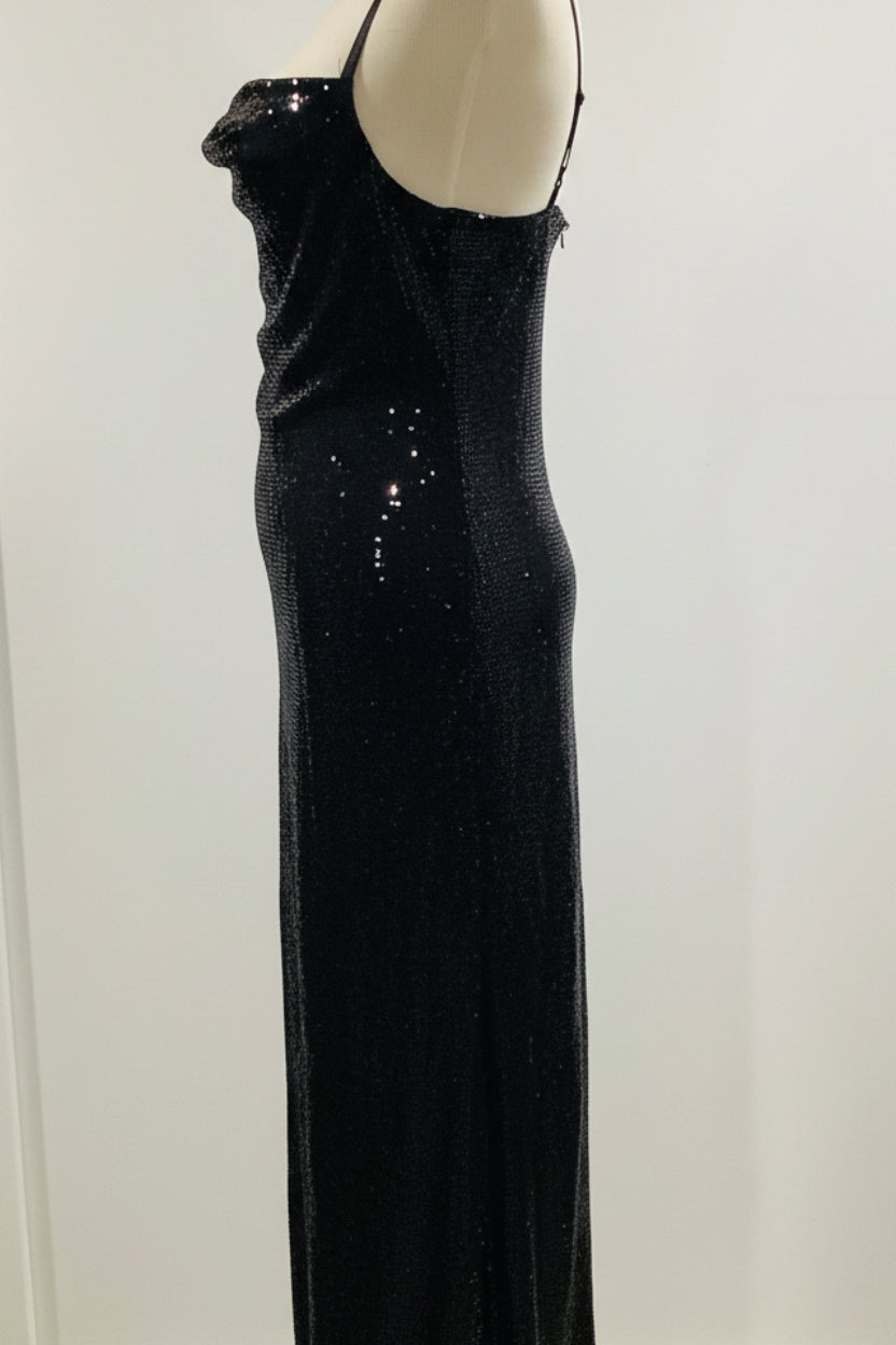 NWT: Bebe Disco Dot Cowl Maxi Dress