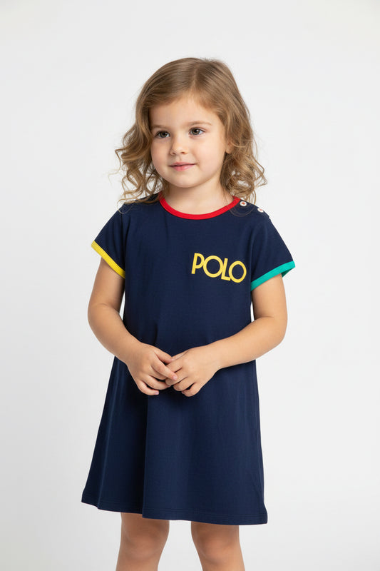 Girls' Polo Ralph Lauren Cotton Mesh Dress – Size 4/4T-Pre-Owned