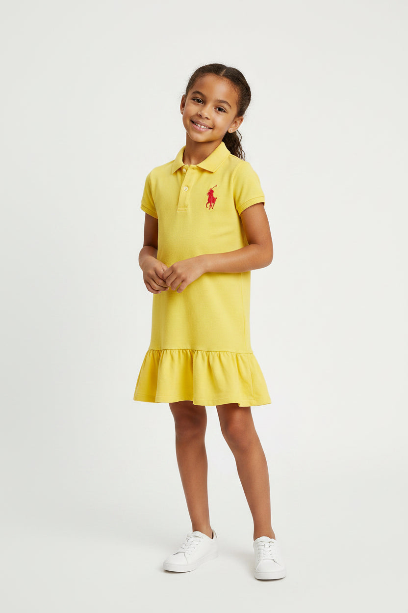 Ralph Lauren Girls Polo Dress – Stretch Cotton Mesh | Size 4/4T