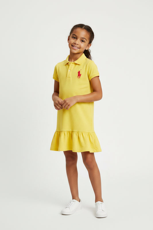 Ralph Lauren Girls Polo Dress – Stretch Cotton Mesh | Size 4/4T