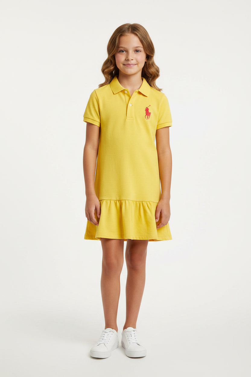 Ralph Lauren Girls Polo Dress – Stretch Cotton Mesh | Size 4/4T