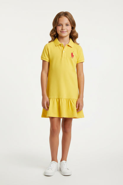 Ralph Lauren Girls Polo Dress – Stretch Cotton Mesh | Size 4/4T
