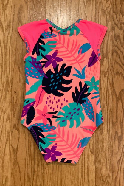 Girls Neon Tropical Swimsuit & Shorts Set | Cat & Jack 5T + Zara Size 6