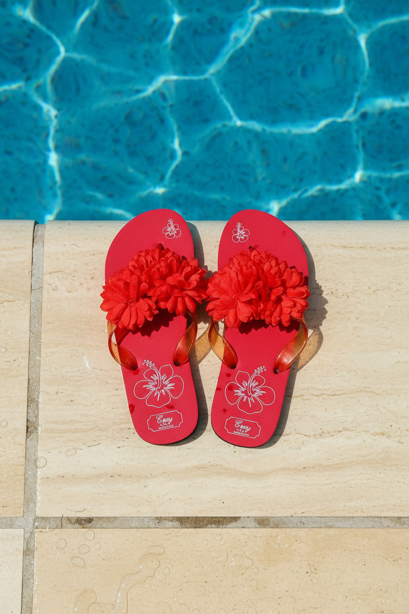 (2) for $12.99/ Flower Flip-Flops — Lightweight Summer Thong Sandals