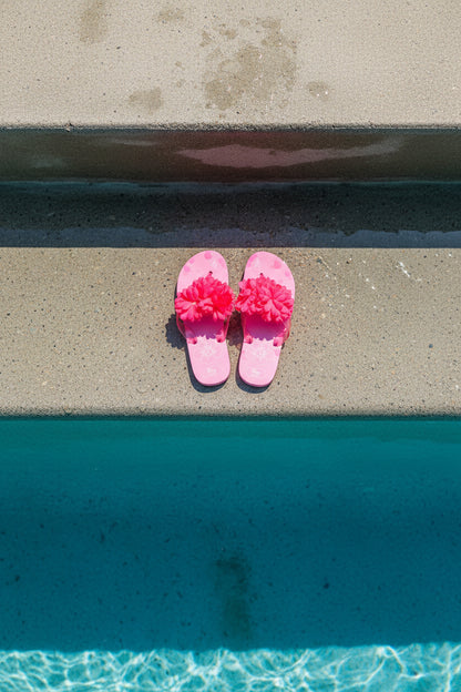 (2) for $12.99/ Flower Flip-Flops — Lightweight Summer Thong Sandals