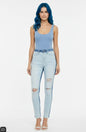 Aphrodite Two Tone Denim Jeans — Light Blue W/ White Front | Size 3 (26)