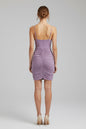Miss Circle Flora Mesh Mini Dress — Purple | Sleeveless Ruched Design (NWT)