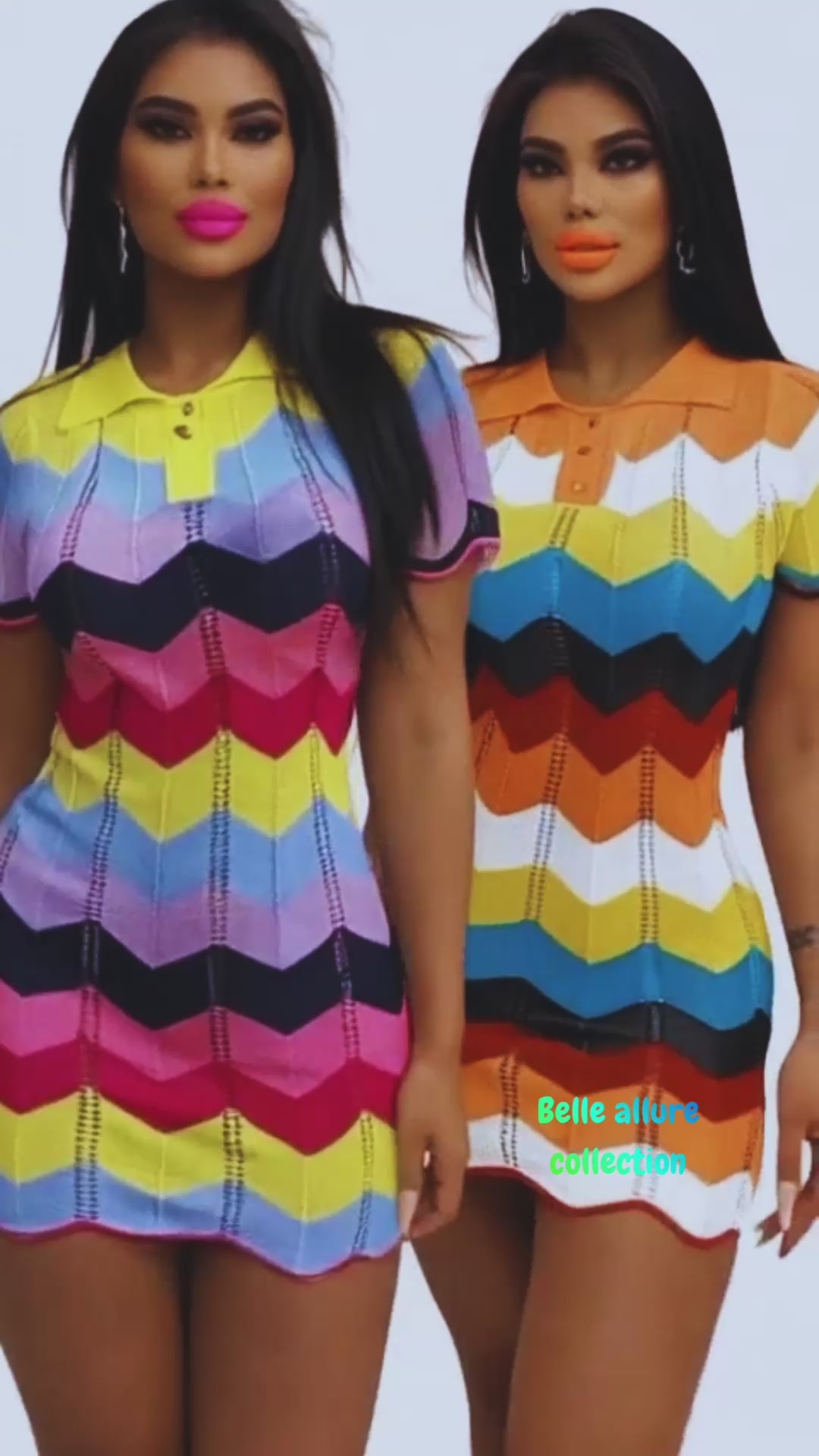 Load video: Chevron Knit Dress