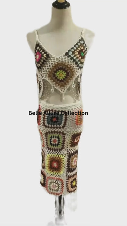 Crochet Granny Square Two-Piece Set – Boho Style | Pre-Owned