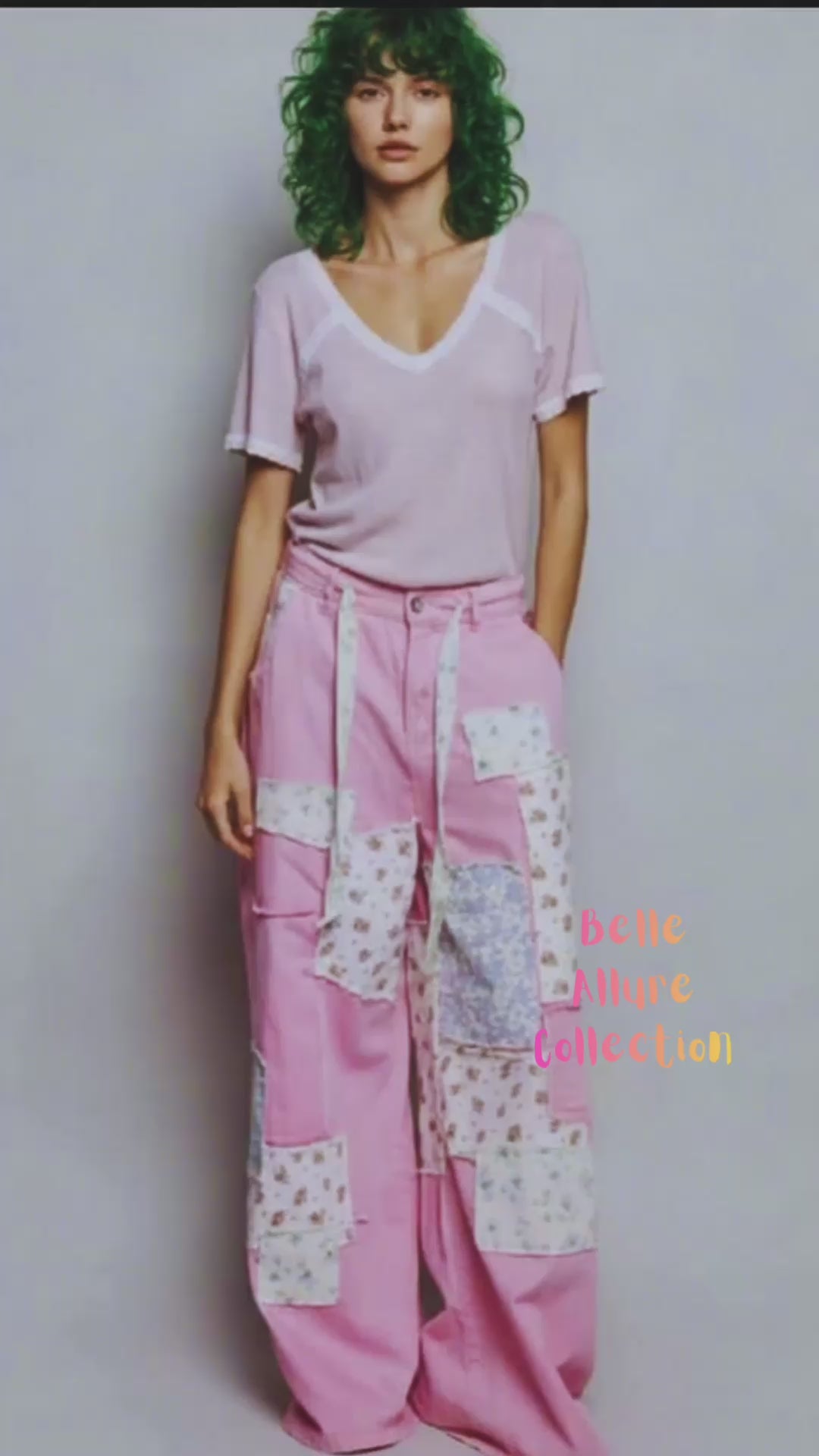 Load video: Lace v-Neck Tee
